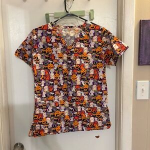 Halloween Themed Scrub Top